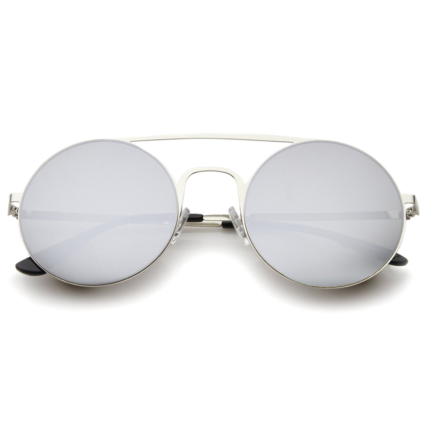 Modern Slim Round Mirrored Sunglasses