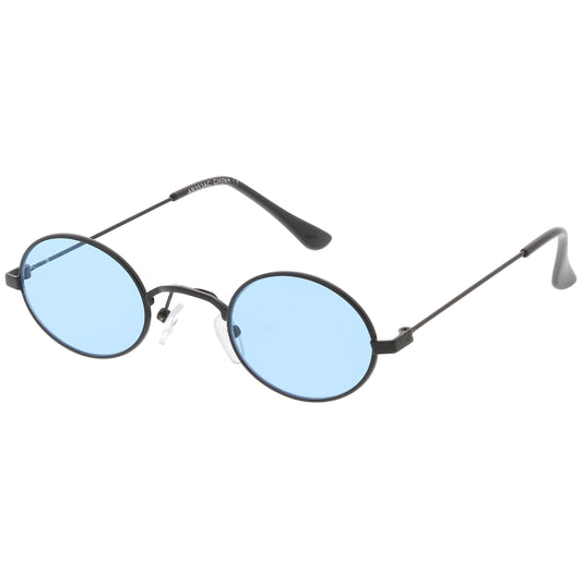 Small Oval Color Tone Metal Sunglasses
