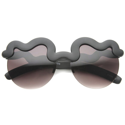 Squiggly Design Round Sunglasses