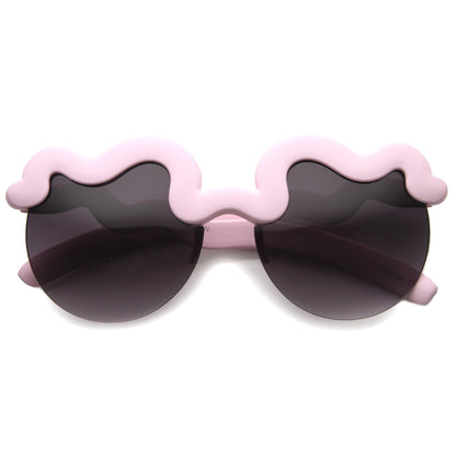 Squiggly Design Round Sunglasses