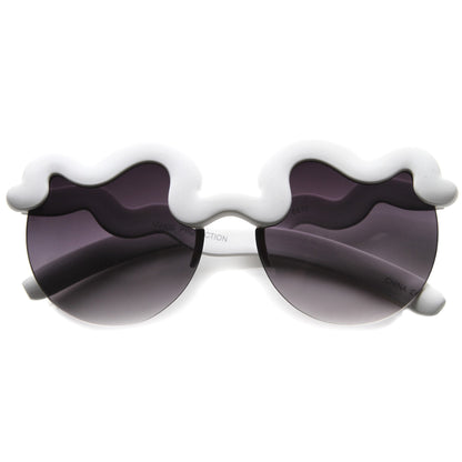 Squiggly Design Round Sunglasses