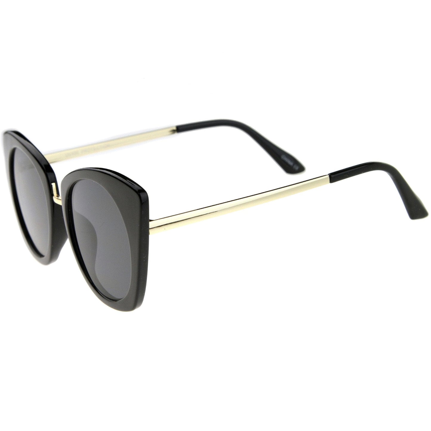 Bold Round Metal Temple Cat Eye Sunglasses