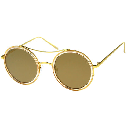 Retro Roadster Flat Mirror Lens Sunglasses
