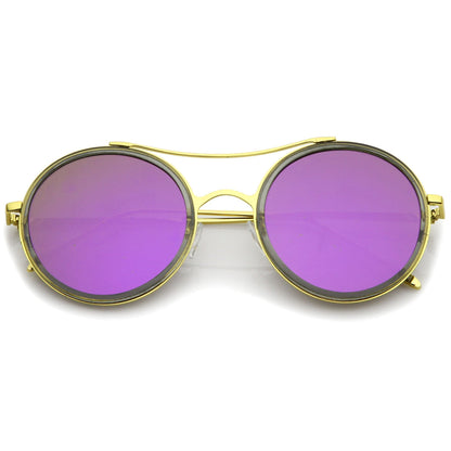 Retro Roadster Flat Mirror Lens Sunglasses