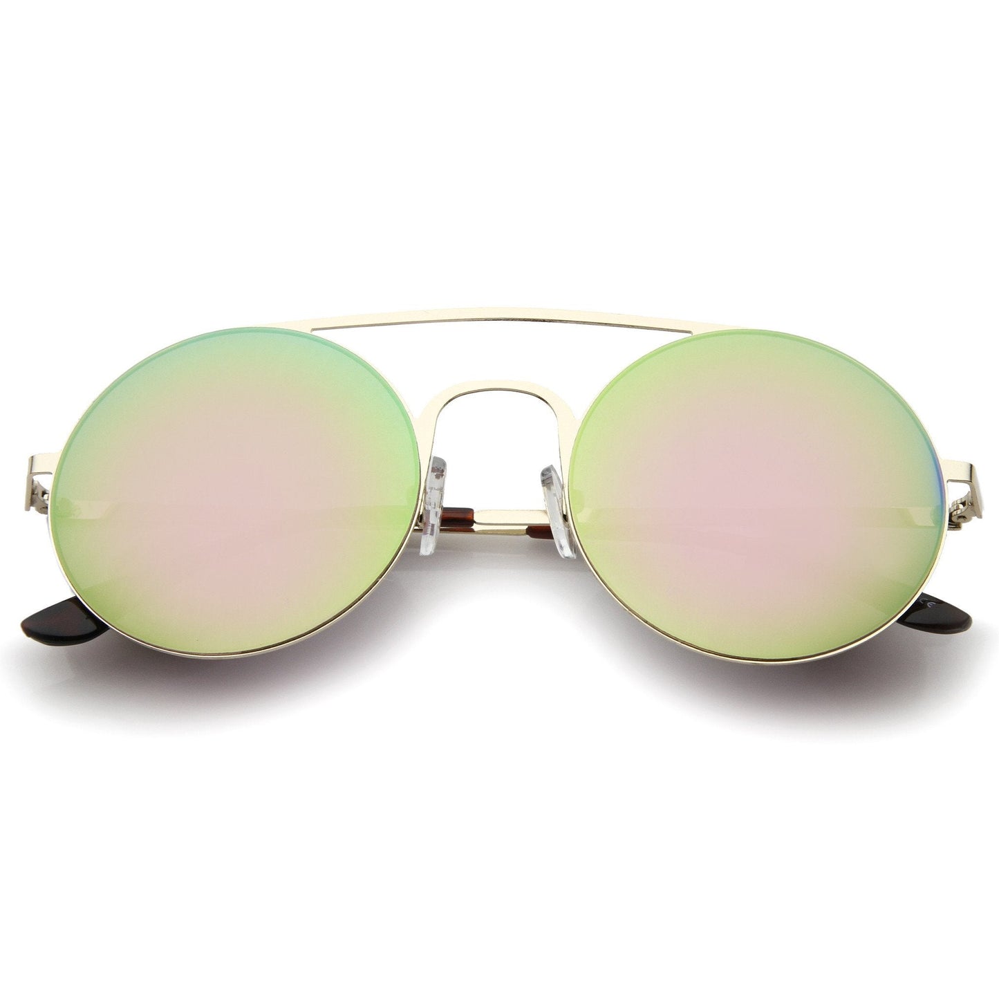 Modern Slim Round Mirrored Sunglasses