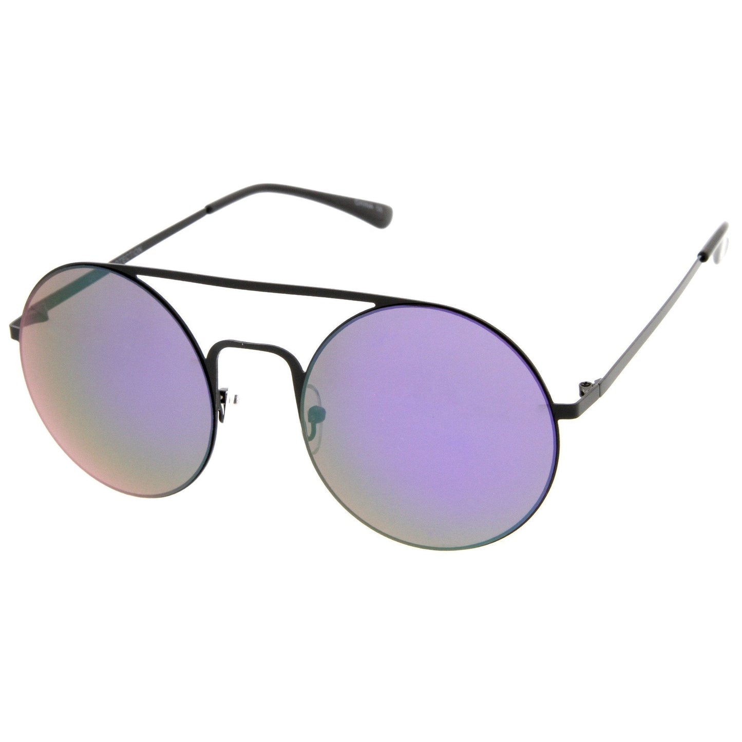 Modern Slim Round Mirrored Sunglasses