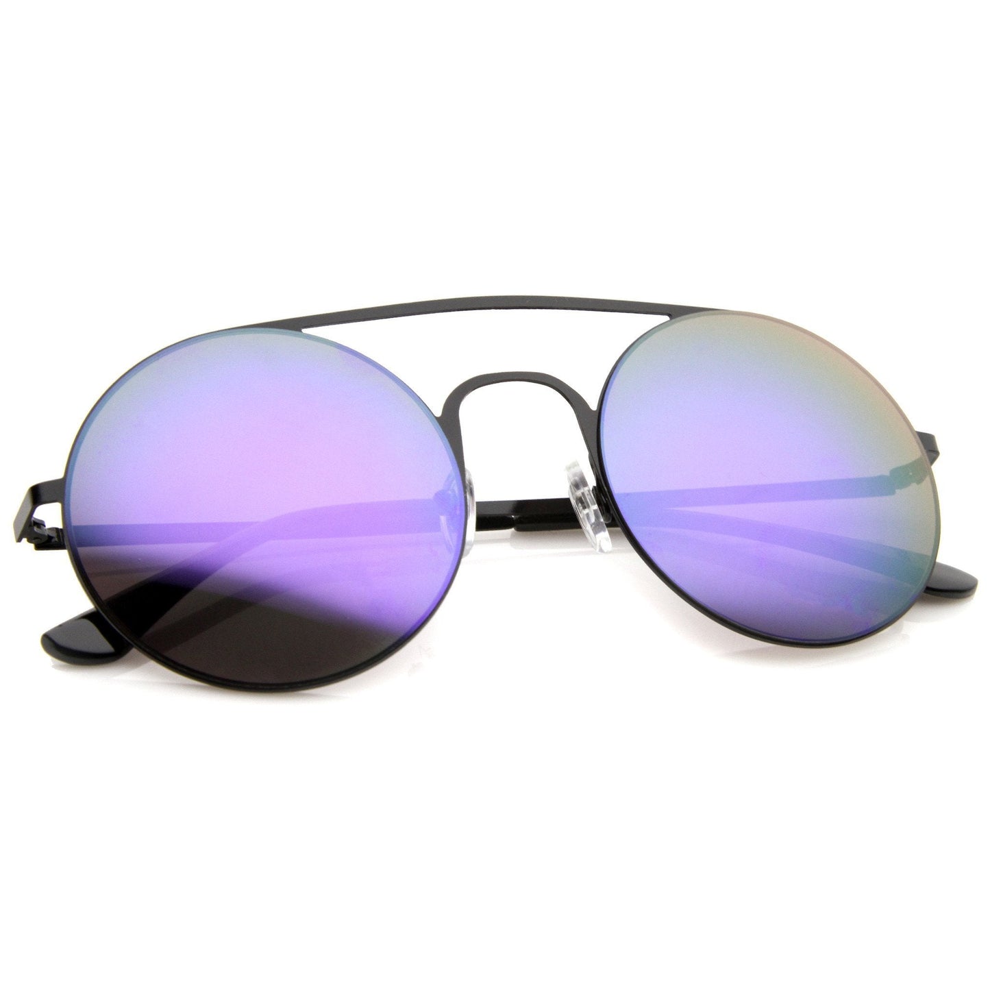 Modern Slim Round Mirrored Sunglasses