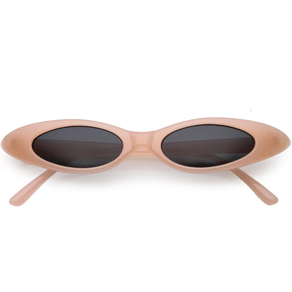Trendy Pastel Thin Oval Sunglasses