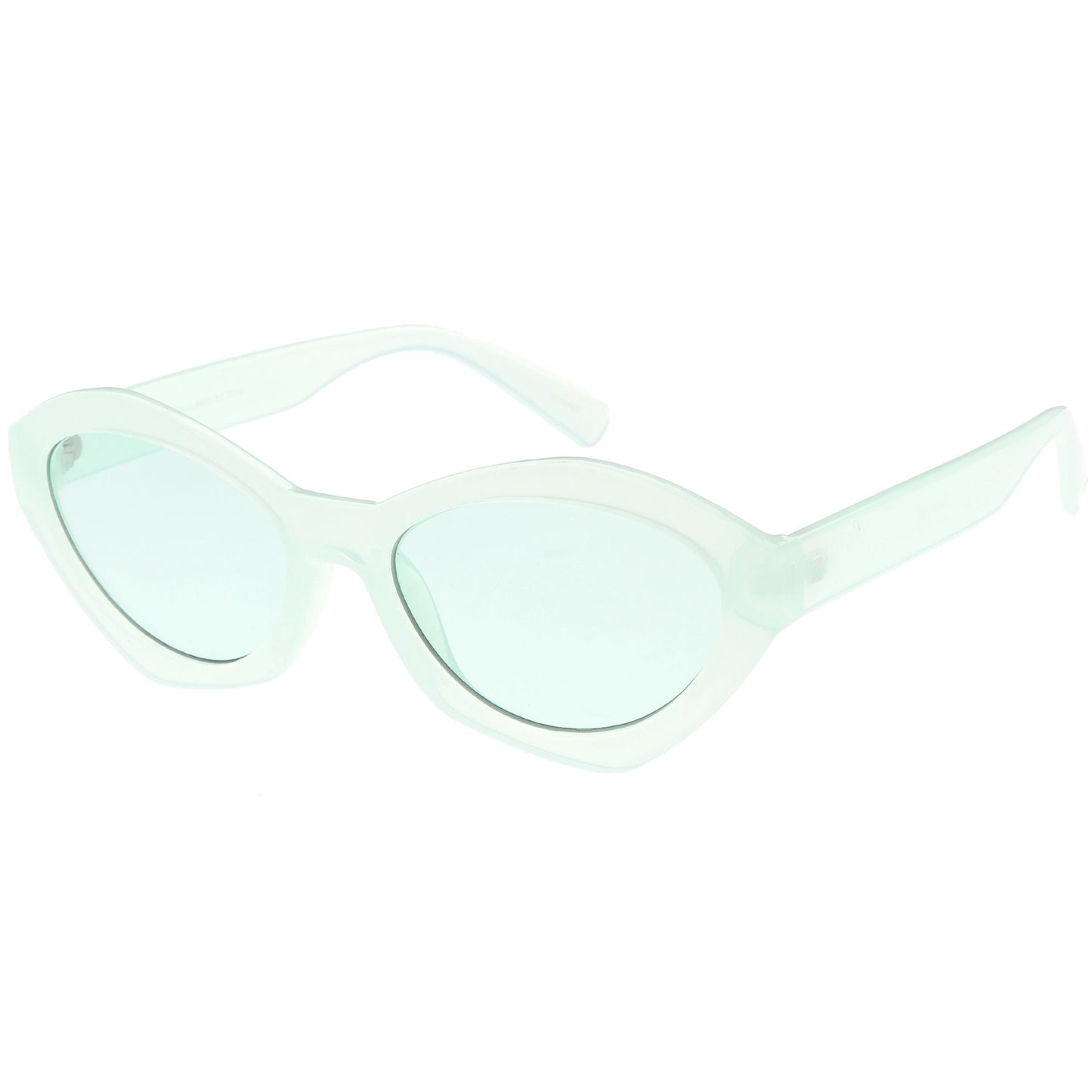 Colorful Translucent Color Tone Oval Sunglasses