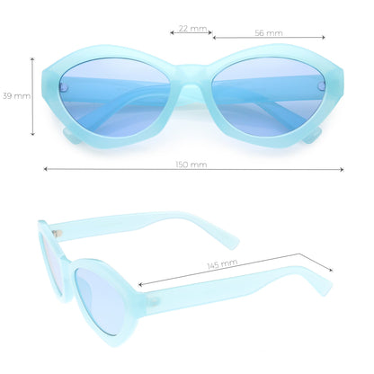 Colorful Translucent Color Tone Oval Sunglasses