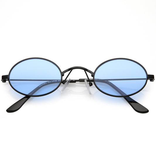 Small Oval Color Tone Metal Sunglasses