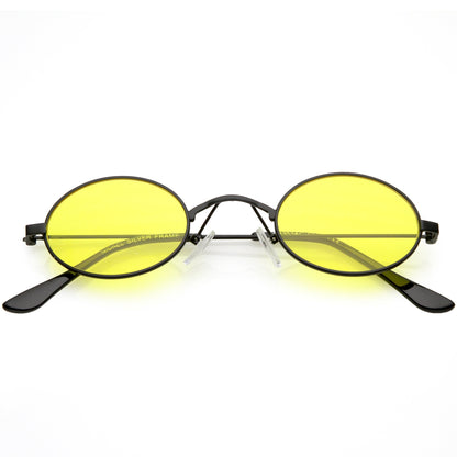 Small Oval Color Tone Metal Sunglasses