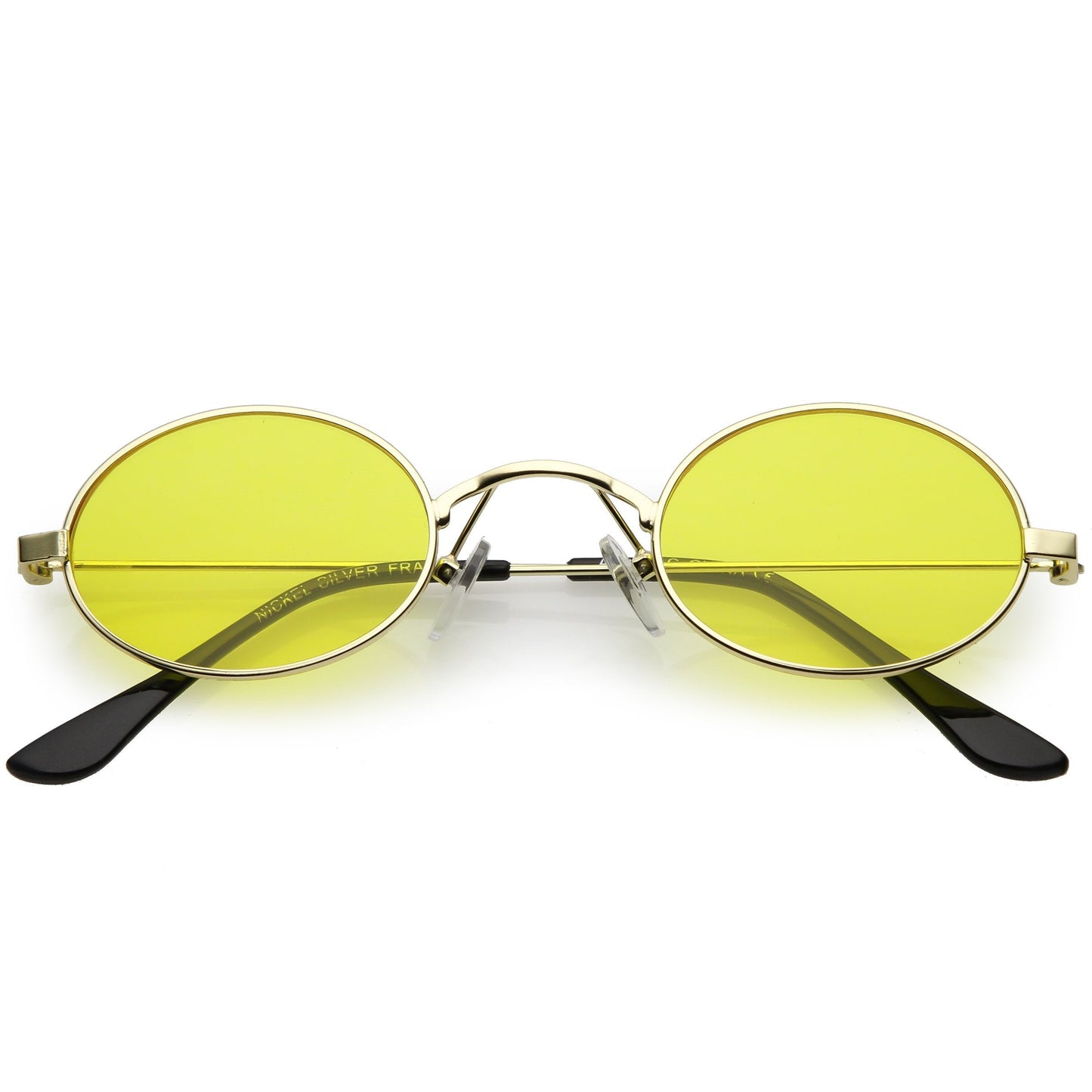 Small Oval Color Tone Metal Sunglasses
