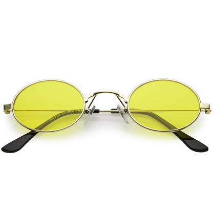 Small Oval Color Tone Metal Sunglasses