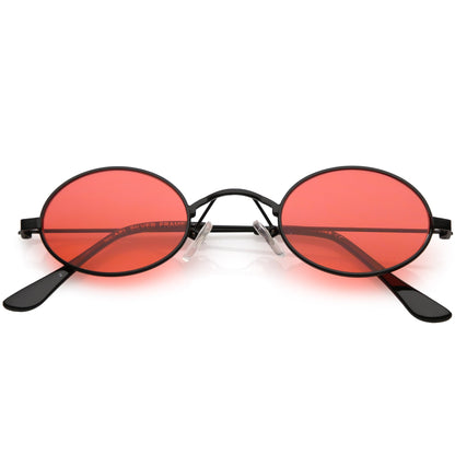 Small Oval Color Tone Metal Sunglasses