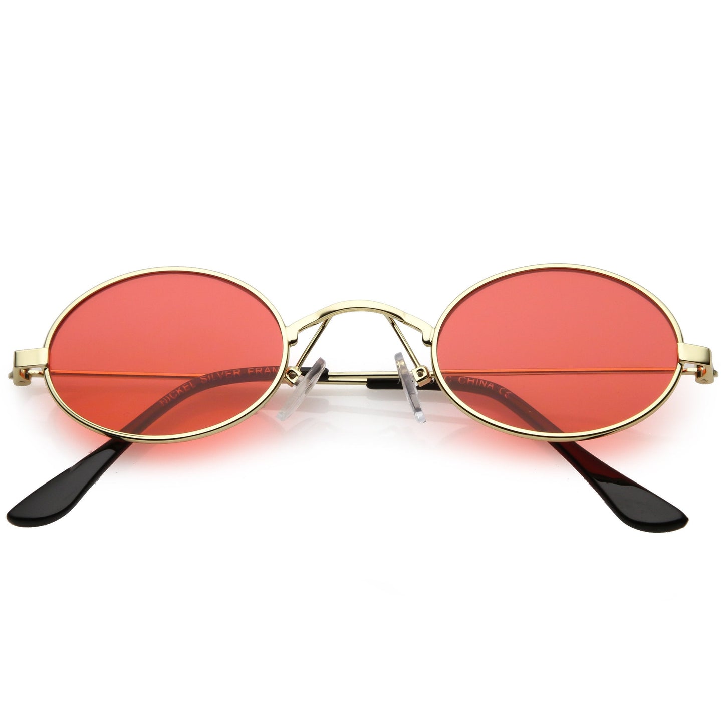 Small Oval Color Tone Metal Sunglasses