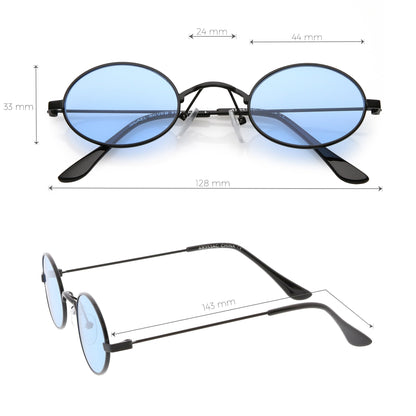 Small Oval Color Tone Metal Sunglasses