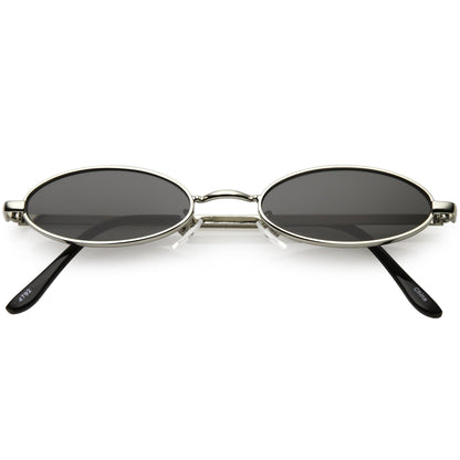 Retro 1990's Small Oval Metal Sunglasses
