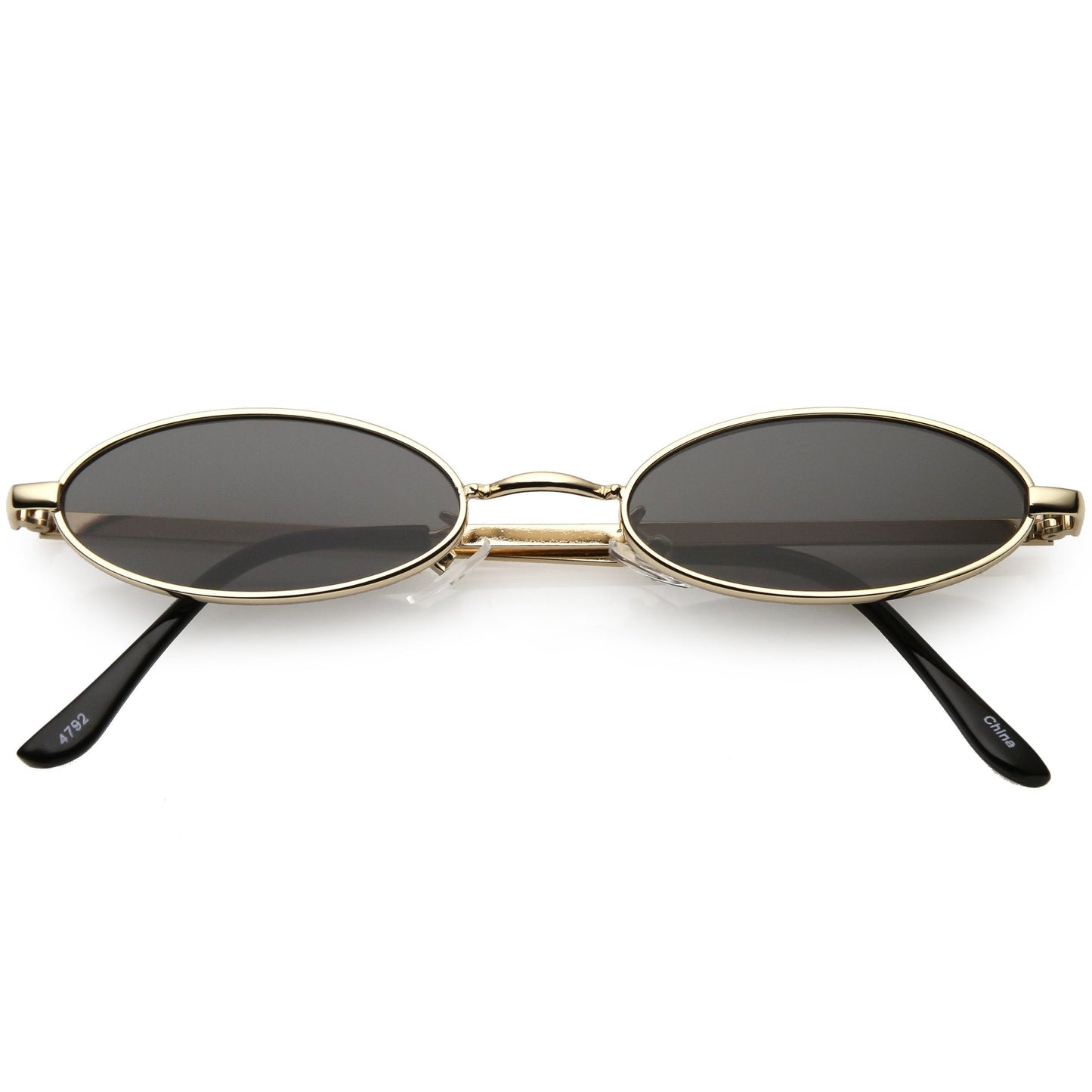 Retro 1990's Small Oval Metal Sunglasses
