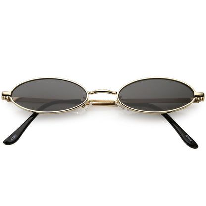 Retro 1990's Small Oval Metal Sunglasses