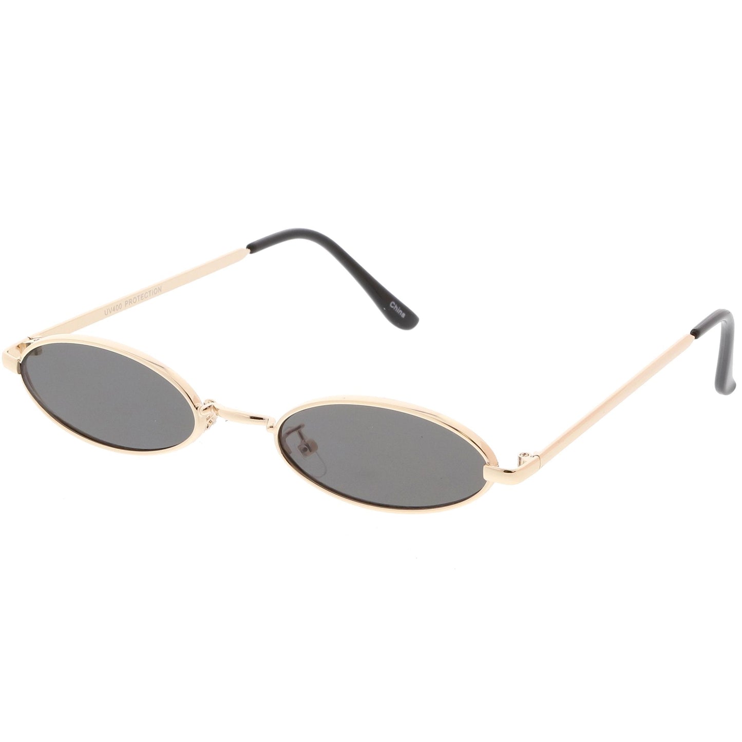 Retro 1990's Small Oval Metal Sunglasses