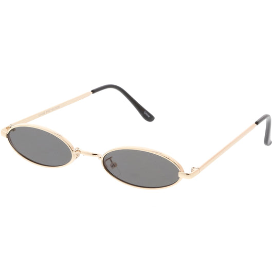 Retro 1990's Small Oval Metal Sunglasses