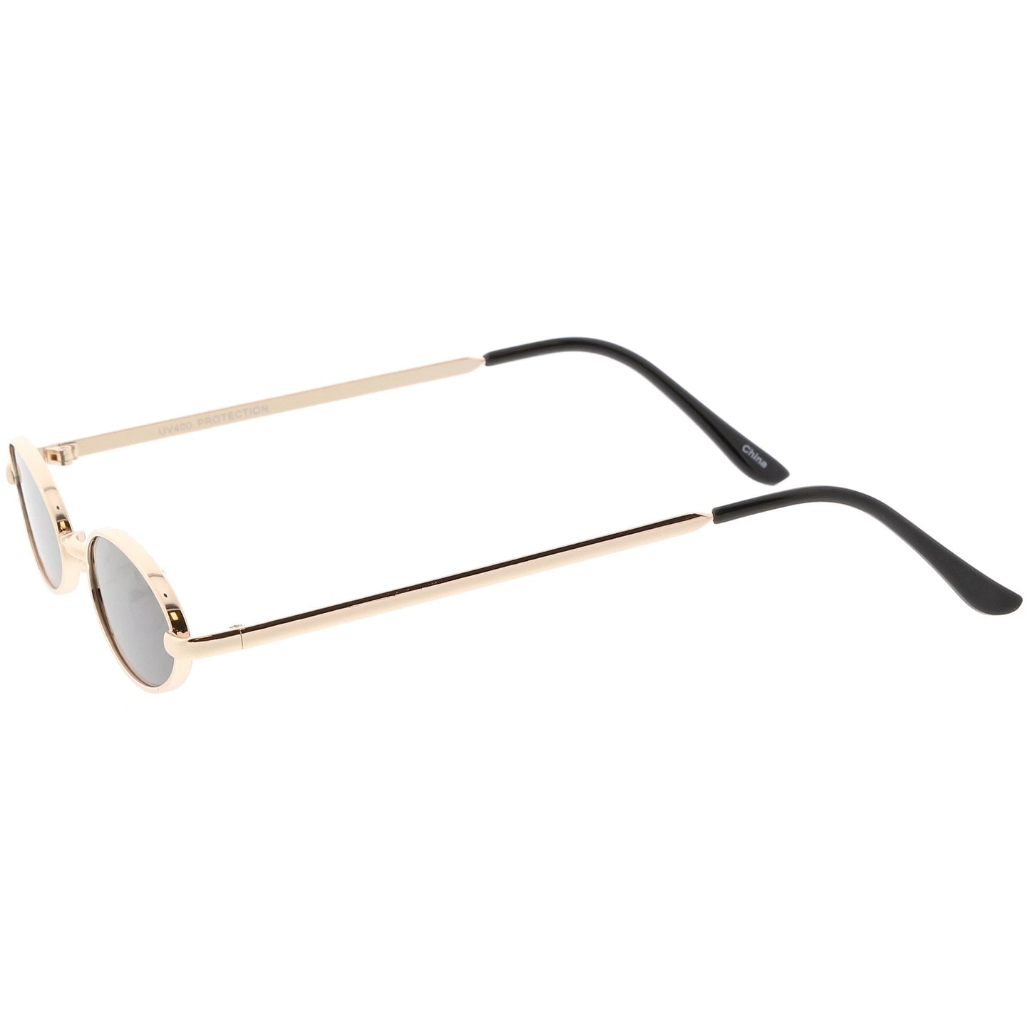 Retro 1990's Small Oval Metal Sunglasses