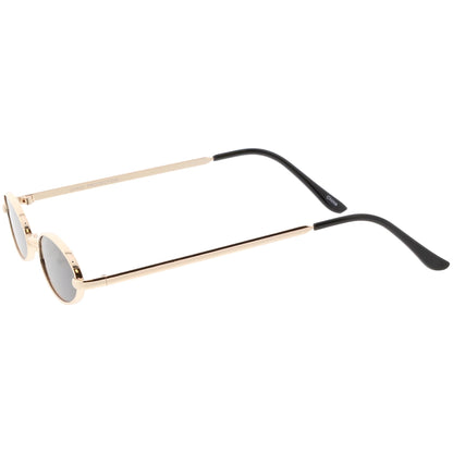 Retro 1990's Small Oval Metal Sunglasses
