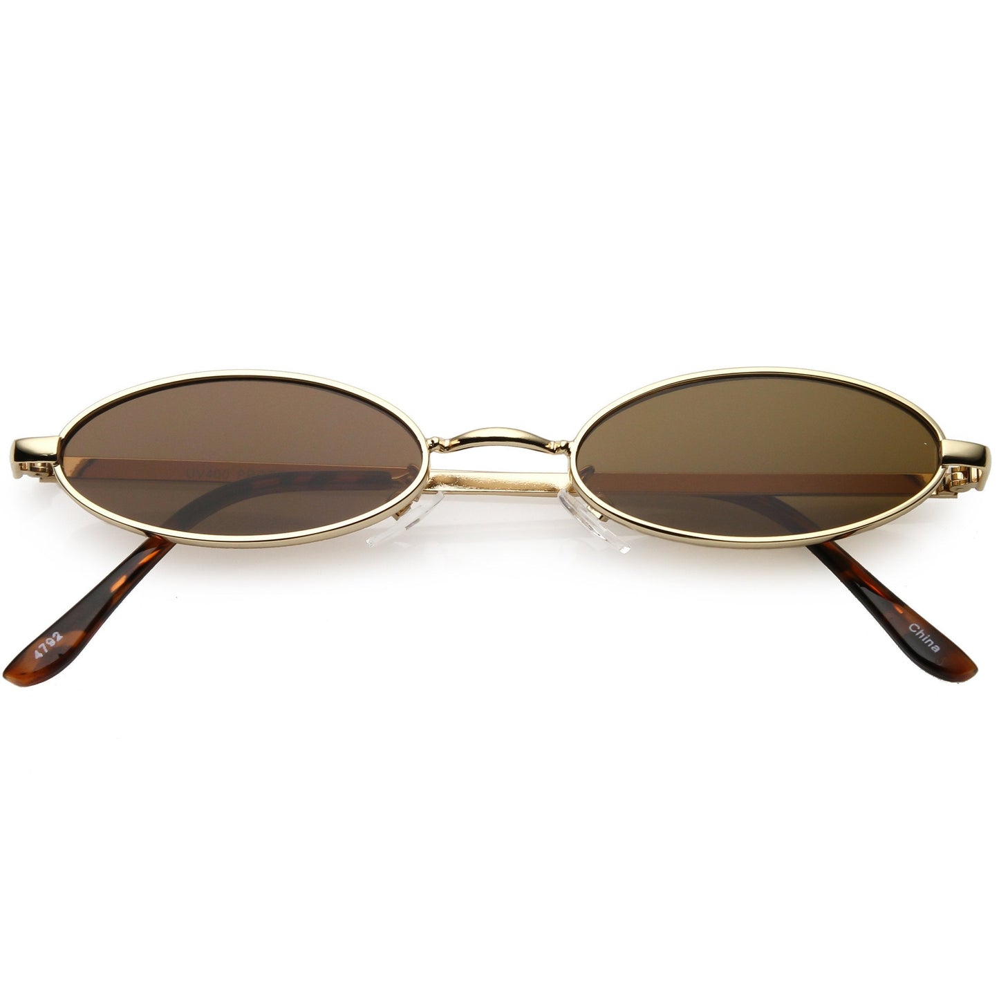 Retro 1990's Small Oval Metal Sunglasses