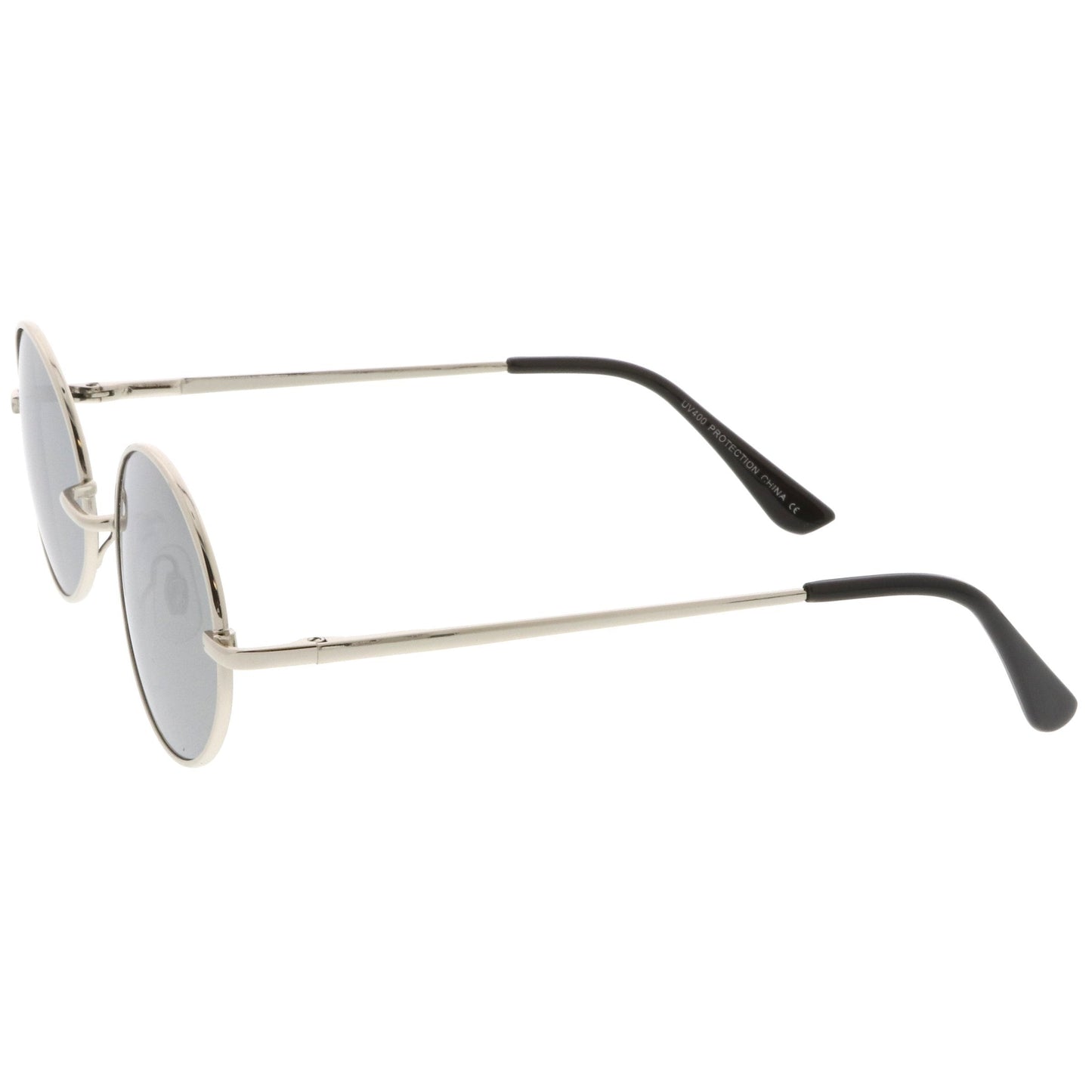 Retro Fashion Oval Mirrored Flat Lens Sunglasses