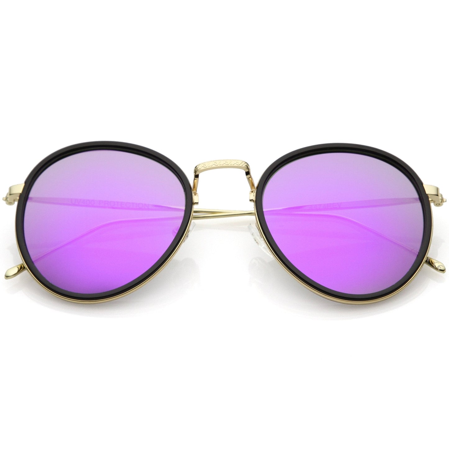 Modern Mirrored Flat Lens Aviator Sunglasses