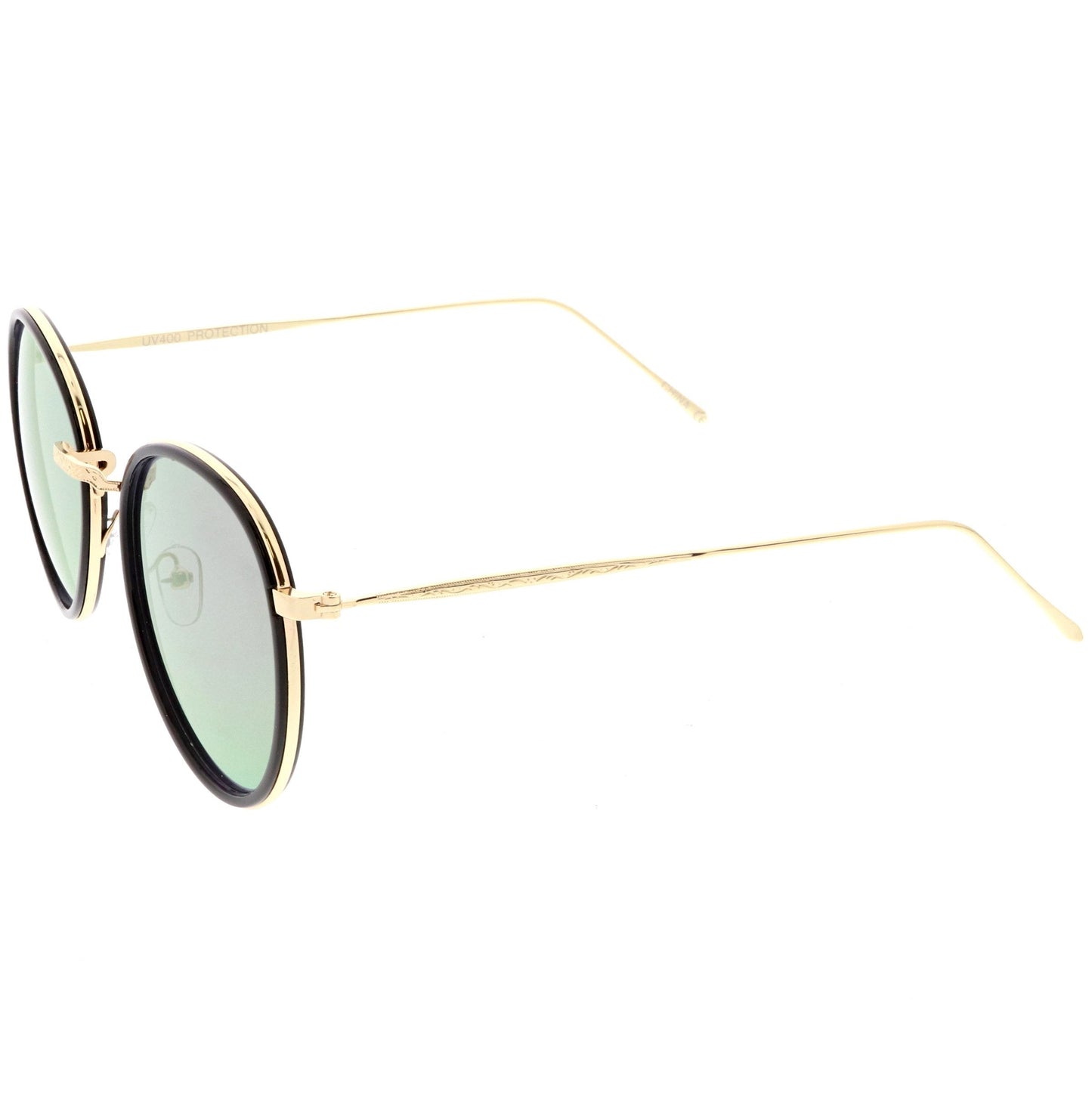 Modern Mirrored Flat Lens Aviator Sunglasses