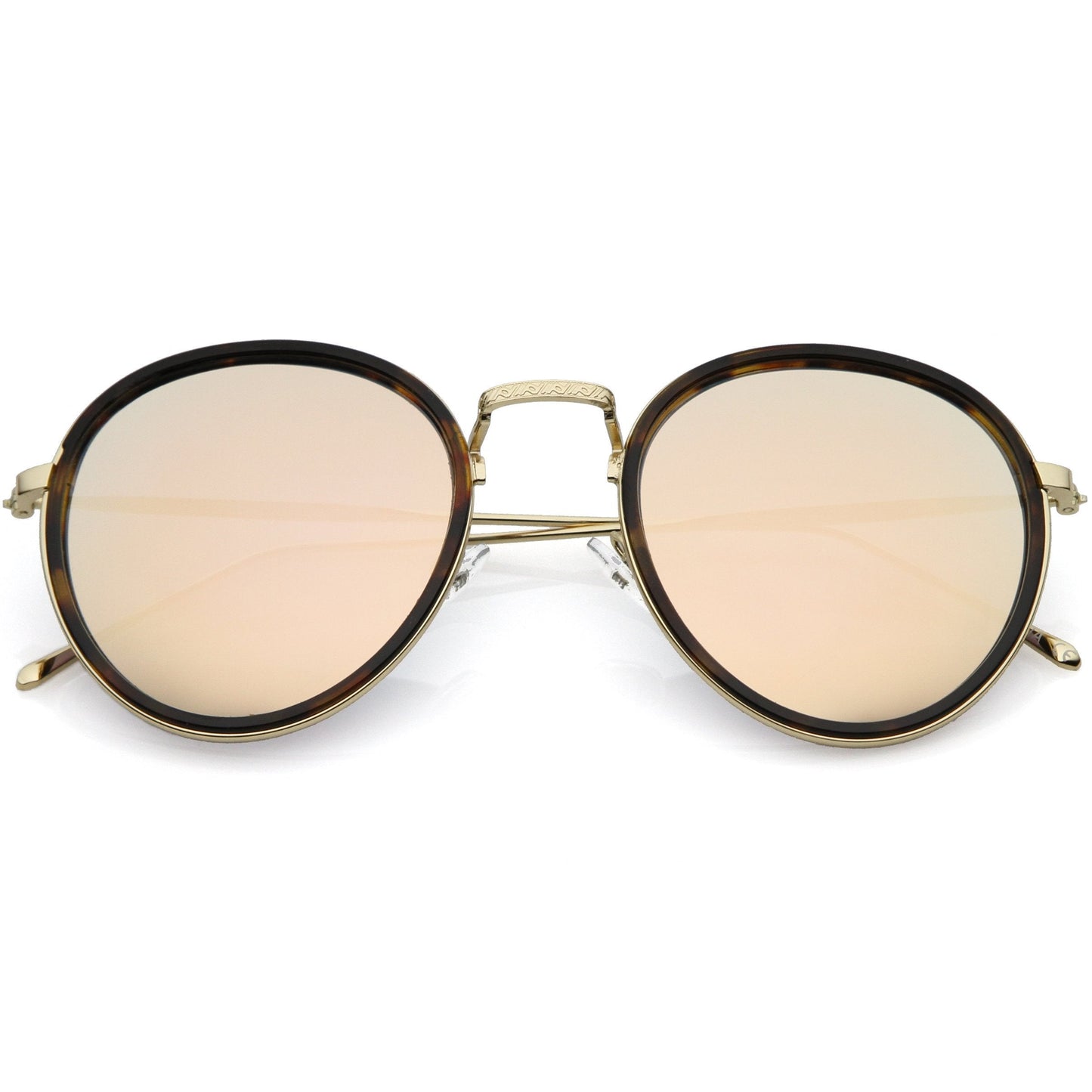 Modern Mirrored Flat Lens Aviator Sunglasses