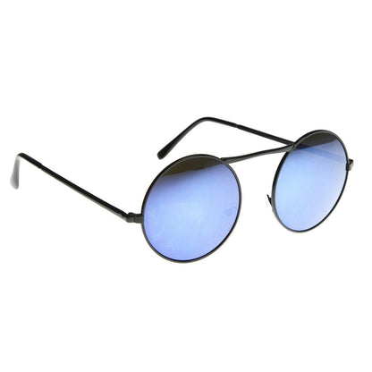 Round Steampunk Mirrored Lens Sunglasses